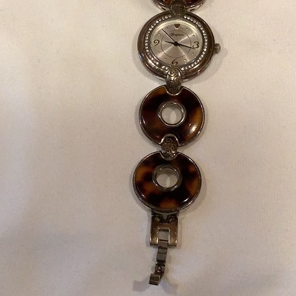 Brighton Topanga watch in black, brown, silver, new battery. Good condition. - Picture 3 of 9